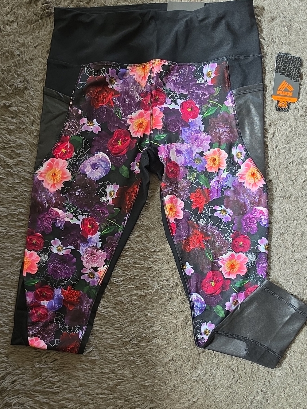 NWT RBX Sz XL Floral Athletic Capris